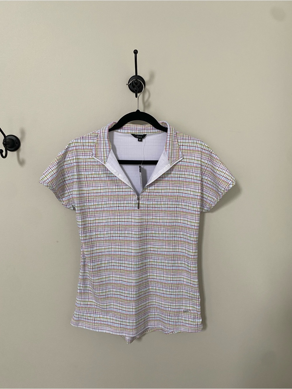 Skea shortsleeve top check shirt in M